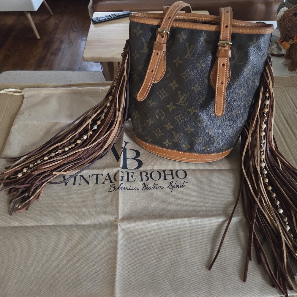 Louis Vuitton Monogram Fringe Bucket Bag